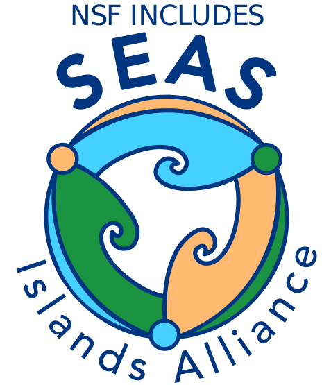 Logo for SEAS Islands Alliance with stylized circular image with three waves of different colors around the circumference of the circle and the words SEAS Islands Alliance around the outside